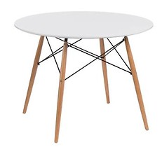 Stół DTW 100 cm biały/naturalny okrągły