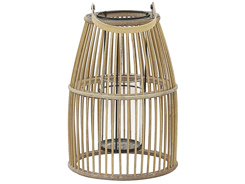 Lampion świecznik bambusowy beżowy, 330573