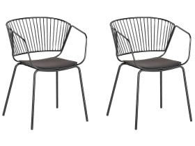 2 krzesła metalowe do jadalni czarne