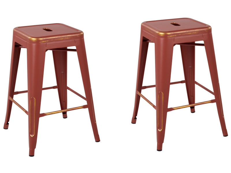 2 stołki barowe 60cm czerwono-złoty, 331964