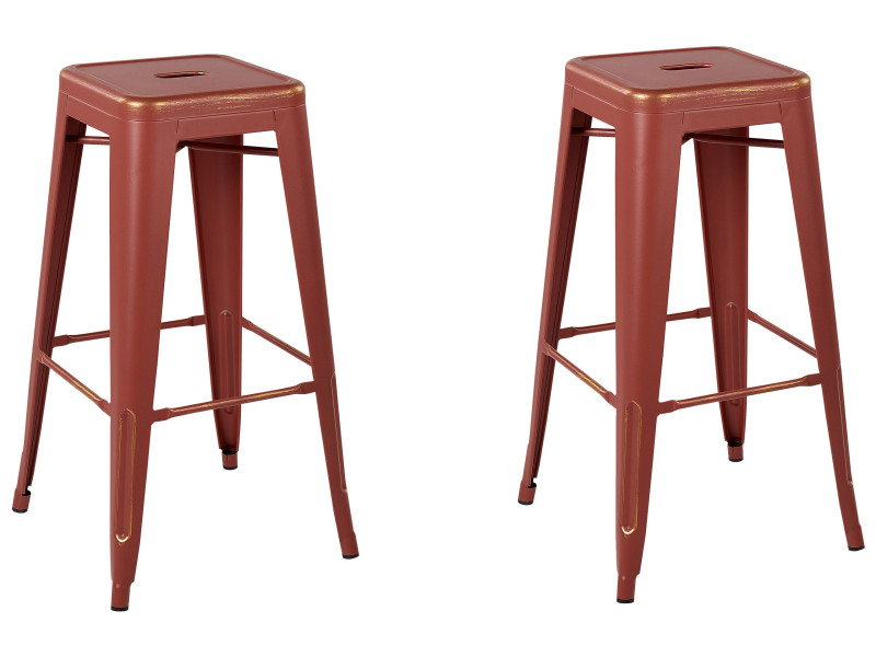 2 stołki barowe 76cm czerwono-złoty, 331981