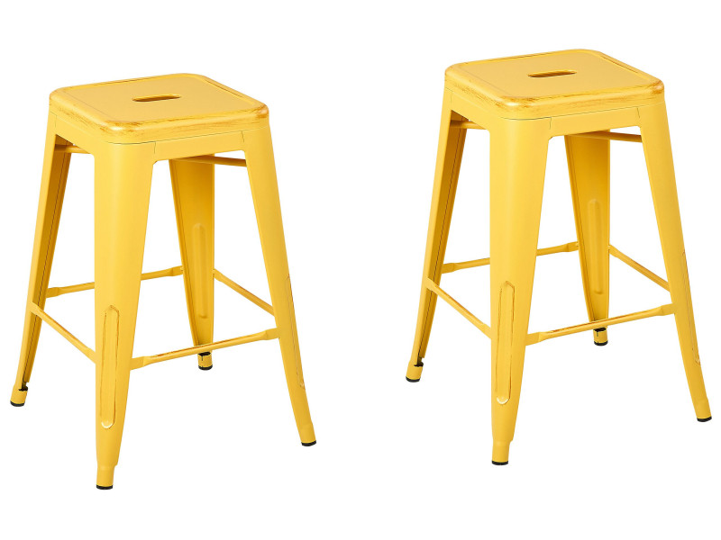2 stołki barowe 60cm żółto-złoty, 332007