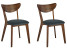 Produkt: Zestaw 2 krzeseł do jadalni drewniany ciemny z szarym ERIE