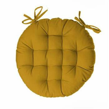 Poduszka na krzesło 38cm okrągła żółta, 332633