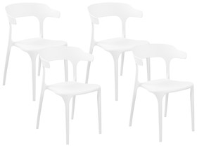 Zestaw 4 krzeseł do jadalni plastikowe biały