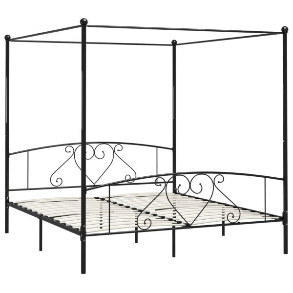 Rama łóżka Czarny 209 x 187.5 x 198 cm Metal vidaXL, 3386057