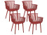 Inny kolor wybarwienia: Zestaw 4 krzeseł do jadalni plastik czerwony