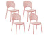 Inny kolor wybarwienia: Zestaw 4 krzeseł do jadalni plastikowych różowy
