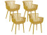 Inny kolor wybarwienia: Zestaw 4 krzeseł do jadalni plastik żółty