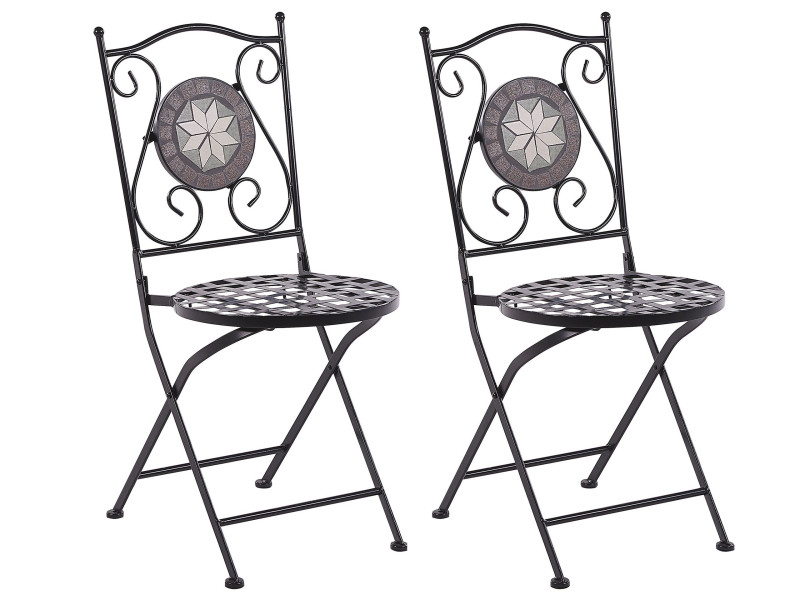Metalowy zestaw 2 krzeseł balkonowych styl vintage, 339011