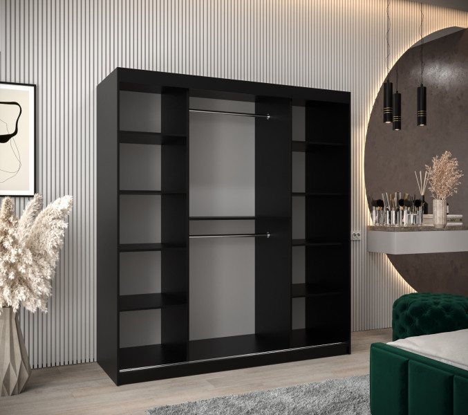 Szafa przesuwna Garderoba Verona 2 180 czarny + sonoma, 341403