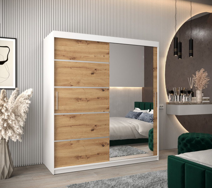 Szafa przesuwna Garderoba Verona 2 180 biały + artisan, 341406