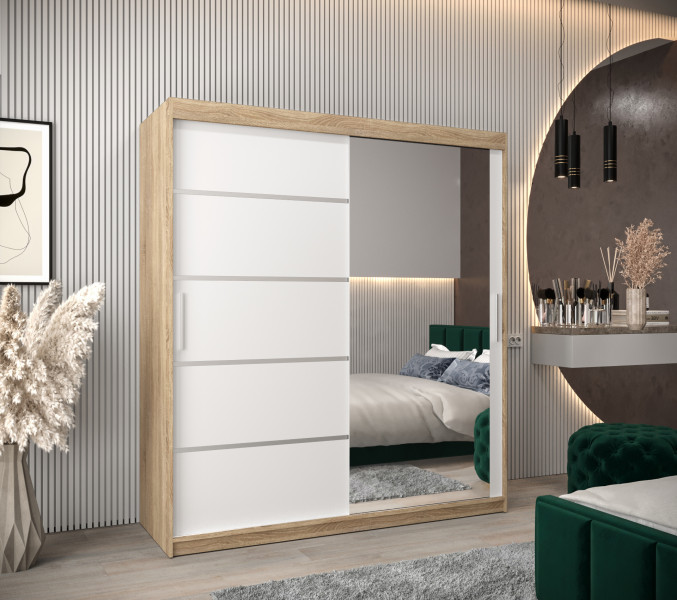 Szafa przesuwna Garderoba Verona 2 180 sonoma + biały, 341414