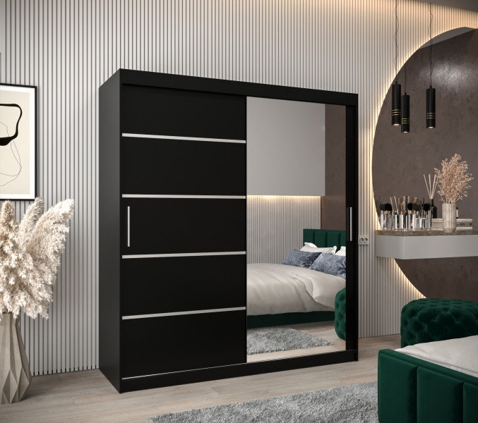 Szafa przesuwna Garderoba Verona 2 180 czarny + czarny, 341450