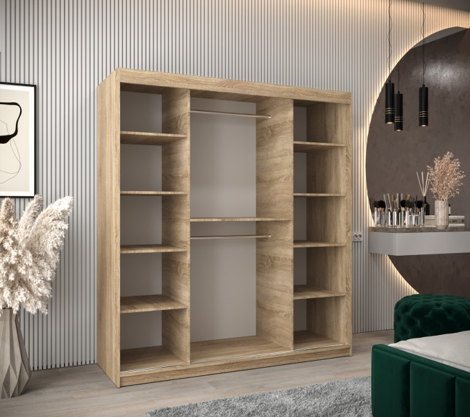 Szafa przesuwna Garderoba Verona 2 180 sonoma + czarny, 341467