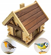 Drewniany karmnik dla ptaków budka BOGATKA II