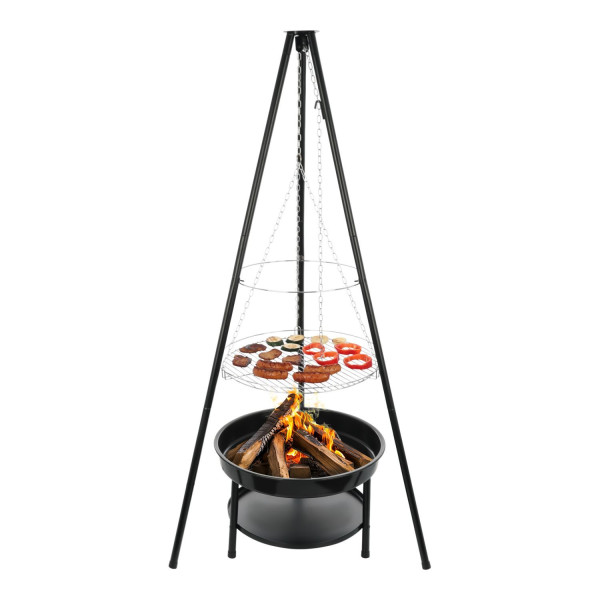 Palenisko trójnóg duży grill ogniskowy ogrodowy wiszący 2w1, 3448238