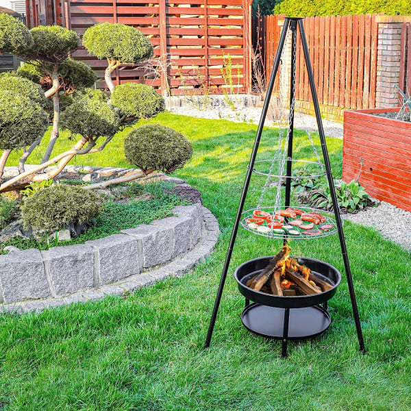 Palenisko trójnóg duży grill ogniskowy ogrodowy wiszący 2w1, 3448251