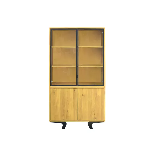Designerska witryna dębowa z litego drewna do salonu VITA, 345630
