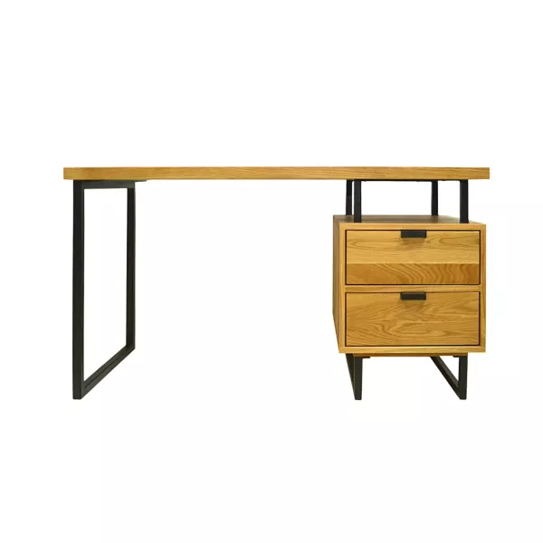 Industrialne biurko z drewna dębowego do kancelarii HUGON, 346305