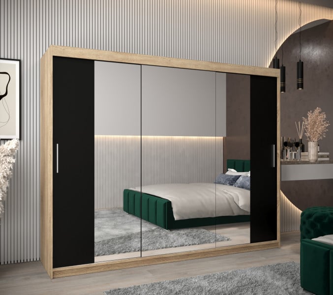 Szafa przesuwna Garderoba Tokyo 2 250 sonoma + czarny, 347491