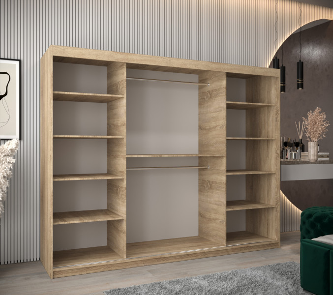 Szafa przesuwna Garderoba Tokyo 2 250 sonoma + czarny, 347492
