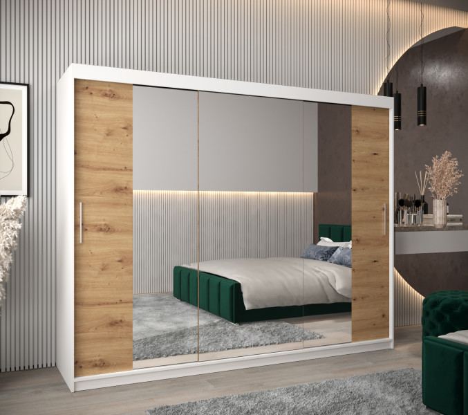 Szafa przesuwna Garderoba Tokyo 2 250 biały + artisan, 347507