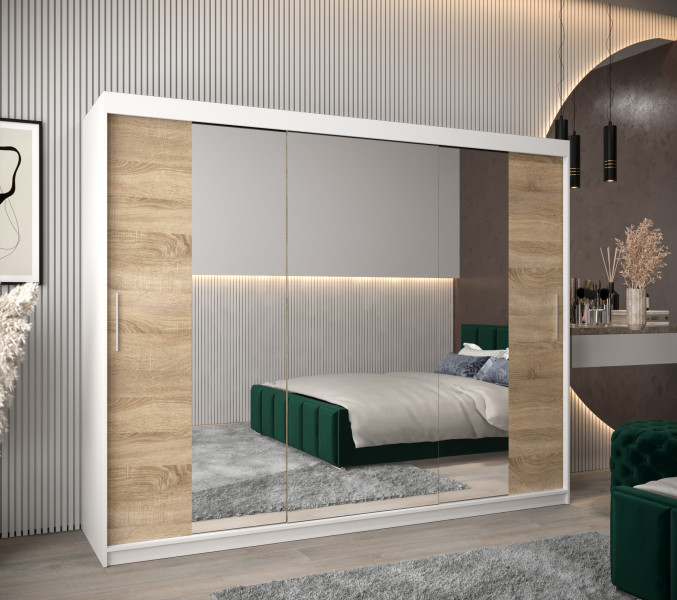 Szafa przesuwna Garderoba Tokyo 2 250 biały + sonoma, 347607
