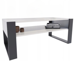 Produkt: Ława stolik kawowy KAJA 120cm biały-czarny loft