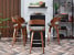 Szary welurowy hoker 48 obrotowy orzechowy do baru, 3502069