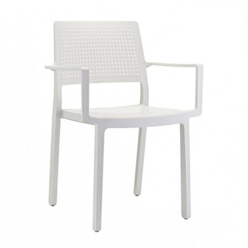Krzesło Emi Arm biały z tworzywa, 350632
