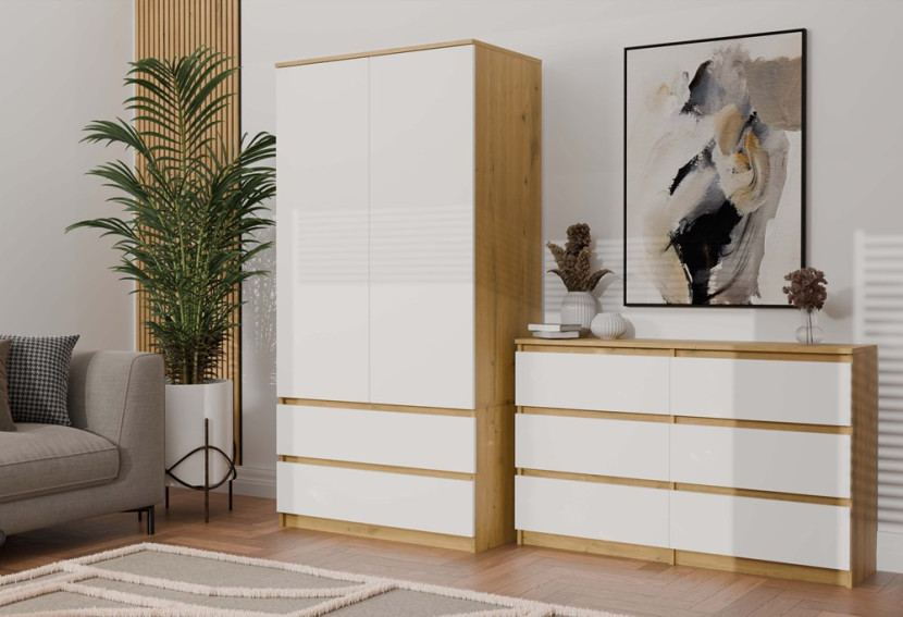 Komoda Malwa M6 120 Dąb Artisan Biały, 3566186
