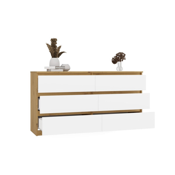Komoda Malwa M6 140 Dąb Artisan Biały, 3566197
