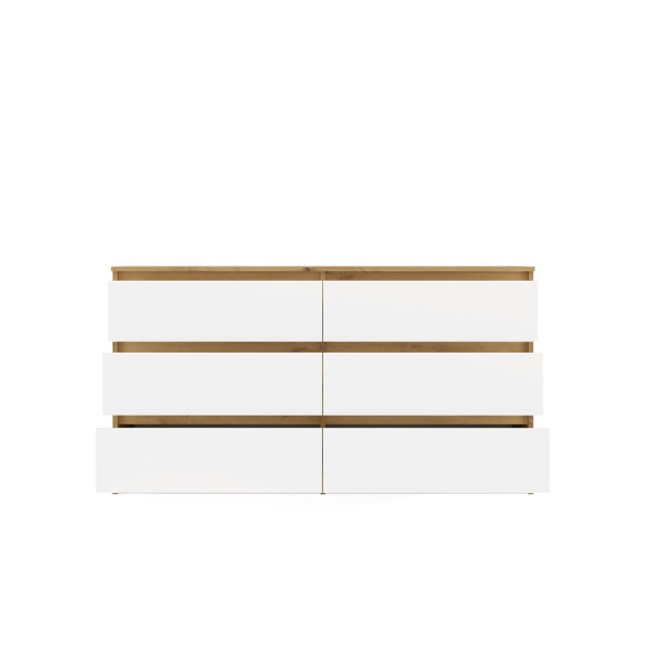 Komoda Malwa M6 140 Dąb Artisan Biały, 3566202