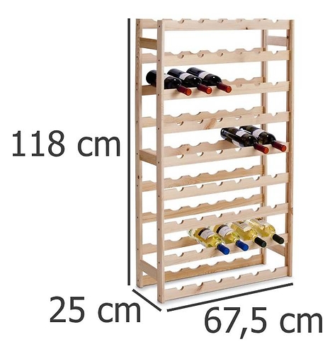 Drewniany stojak na wino - aż 54 butelki, ZELLER, 357336