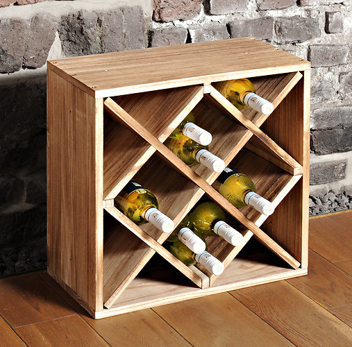 Stojak na wino, drewniany, 50 x 50 cm, Kesper, 357352