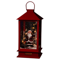 Lampion z Mikołajem, podświetlenie LED, ruchoma, 38 cm