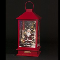 Lampion z Mikołajem, podświetlenie LED, ruchoma, 38 cm