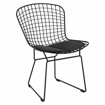 Krzesło Harry czarne / czarna poduszka, 365743