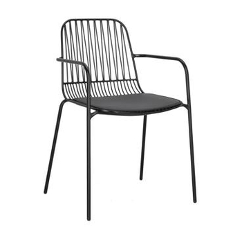 Krzesło Willy Arm Black z poduszką PU, 365872