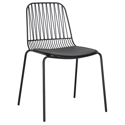 Krzesło Willy Black z poduszką PU, 365887