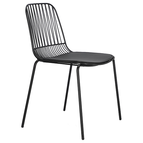 Krzesło Willy Black z poduszką PU, 365889