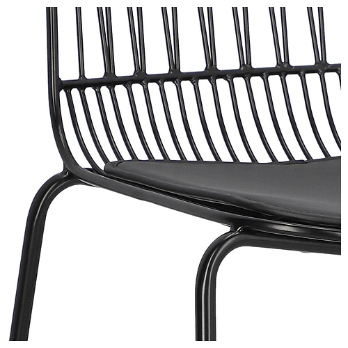 Krzesło Willy Black z poduszką PU, 365890