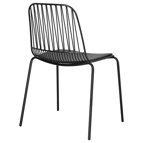 Krzesło Willy Black z poduszką PU, 365895