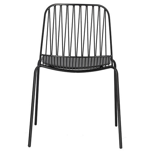 Krzesło Willy Black z poduszką PU, 365896