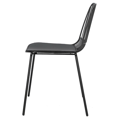 Krzesło Willy Black z poduszką PU, 365898