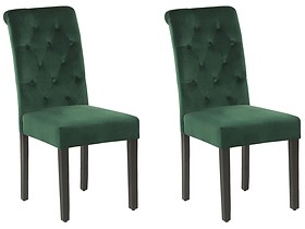 2 x krzesło do jadalni welurowe zielone