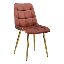 Krzesło Plaid różowe/ złote nogi tapicerowane