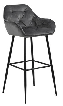 Krzesło barowe Brooke VIC szare glamour, 367227