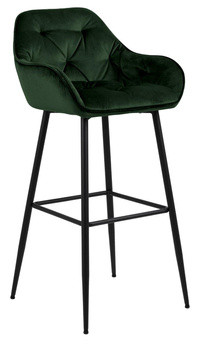 Krzesło barowe Brooke VIC zielone glamour, 367237